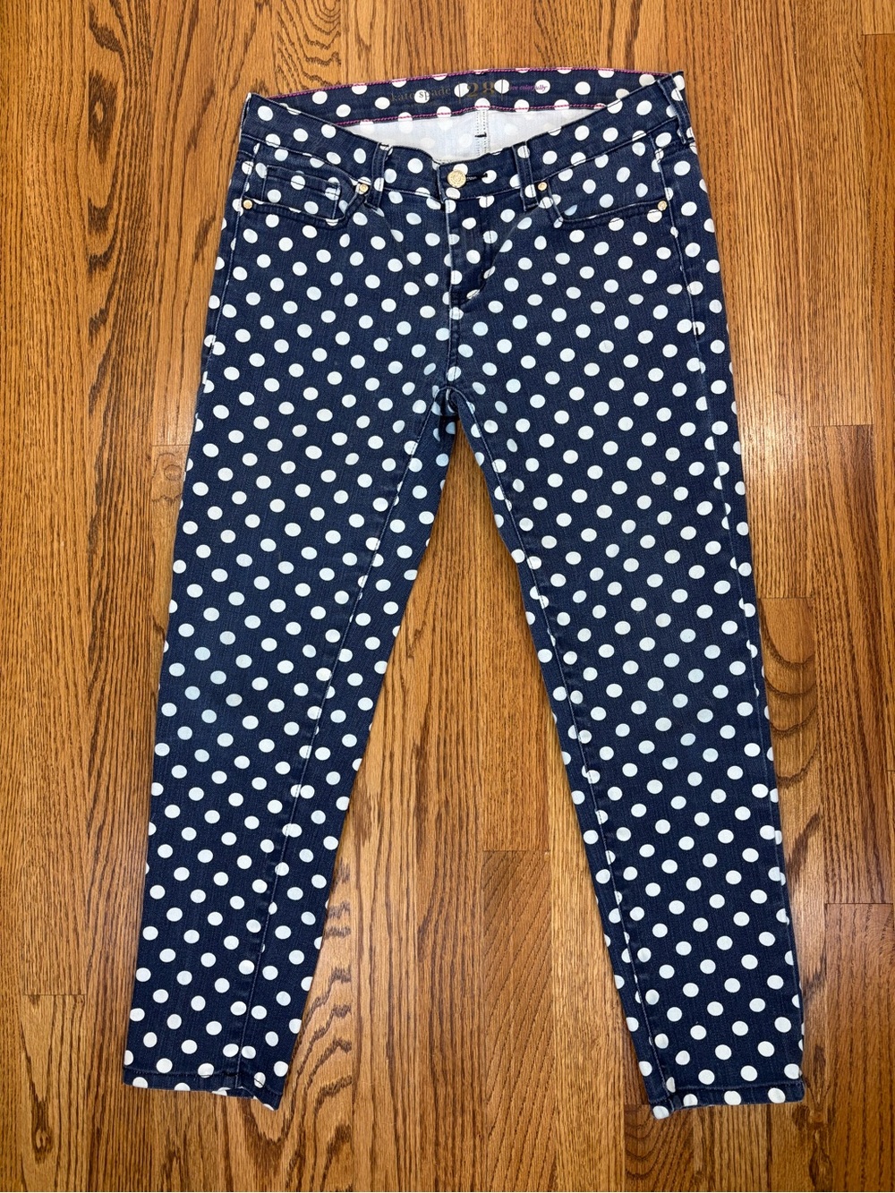 Kate Spade Polka Dot Denim Broome Street Skinny Jeans (28)